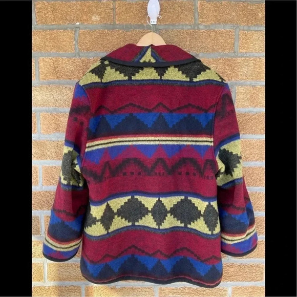 LADY SUZETTE Vintage Wool Dartmouth
Fabric Southwestern Native Jacket Coat XL - Picture 8 of 10